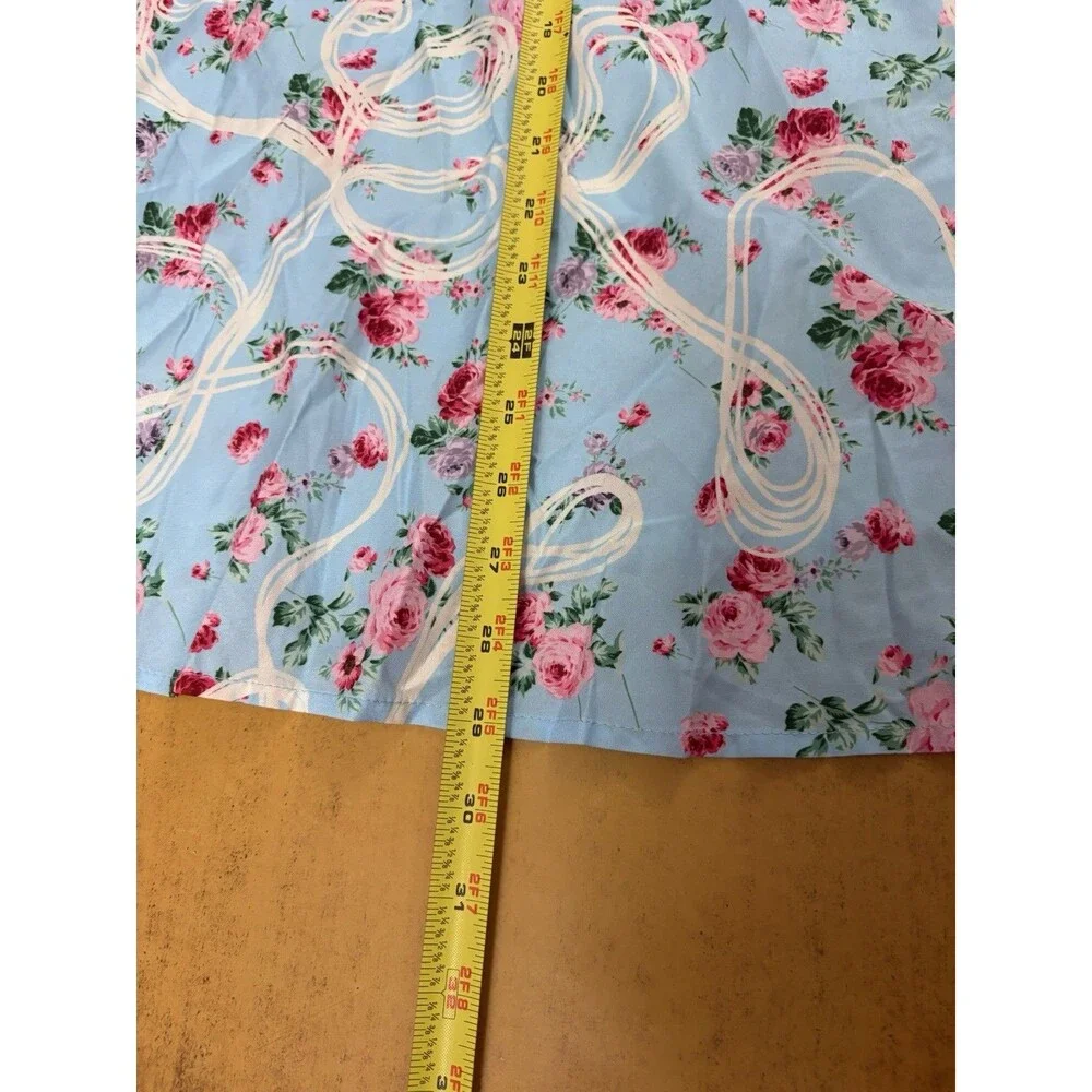 Shein‎ Curve Women’s Blue Floral Corset Dress Size 0x Short Sleeve